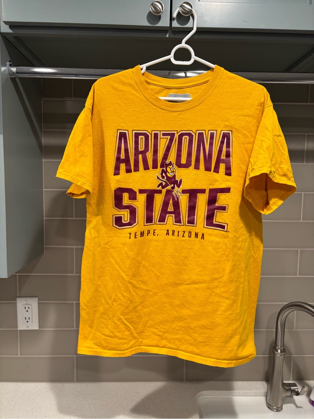 Gold Arizona State University Sun Devils Captivating Sparky Tee Size L